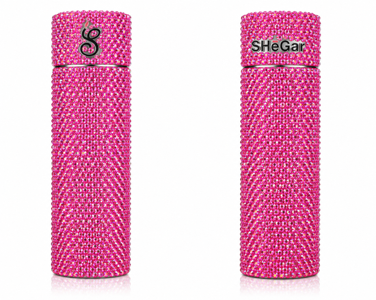 Pink Gloss Luxe Rhinestone Cigar Case