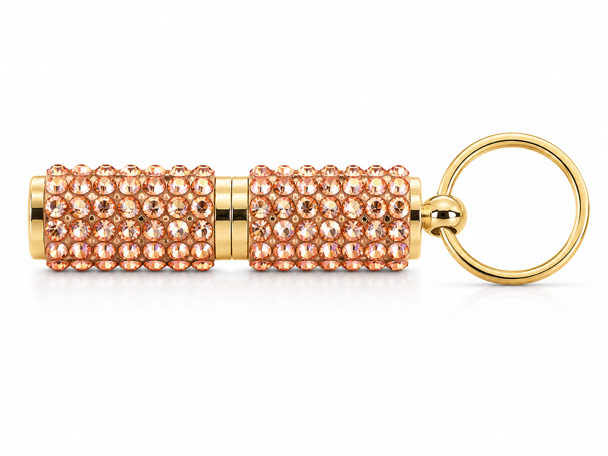 Sparkling Champagne Luxe Rhinestone Hole Punch - Key Ring