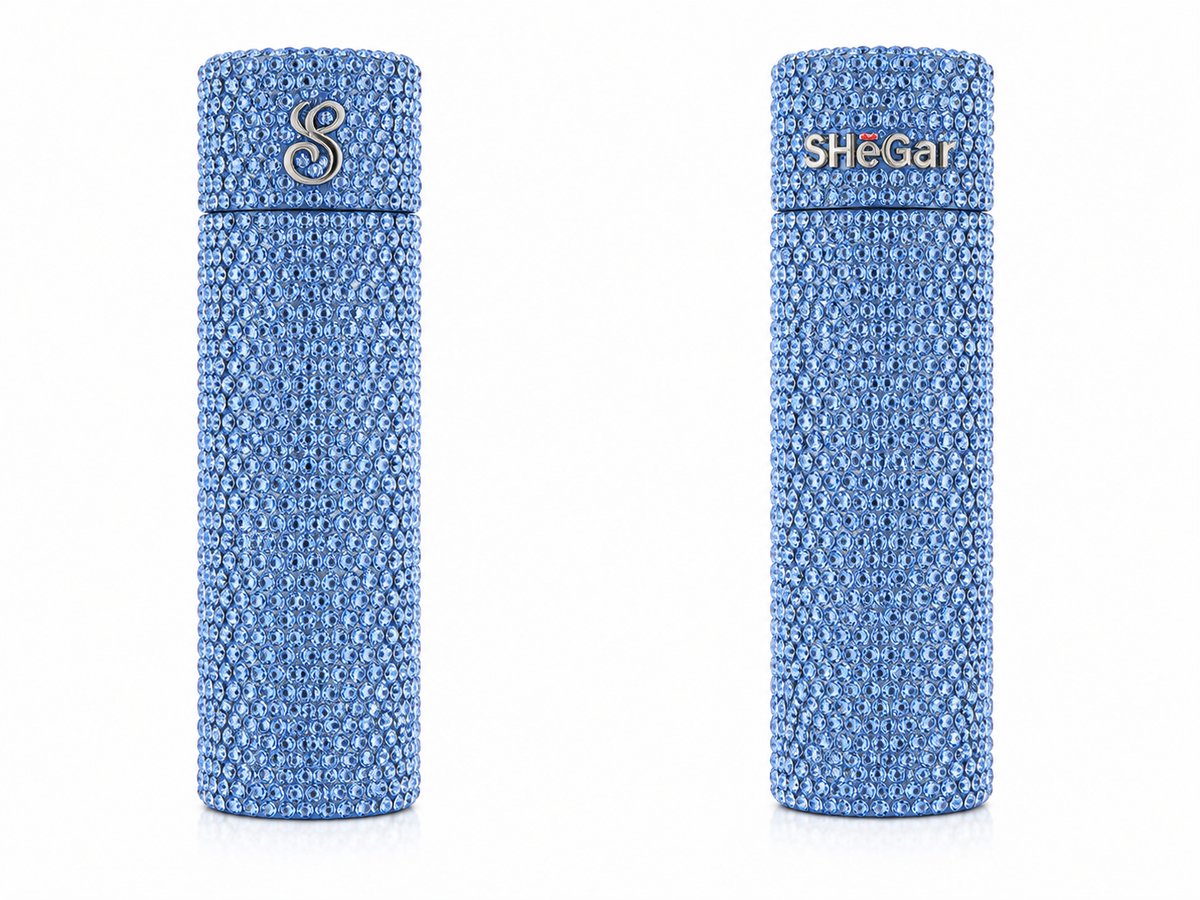 Ocean Blue Luxe Rhinestone Cigar Case