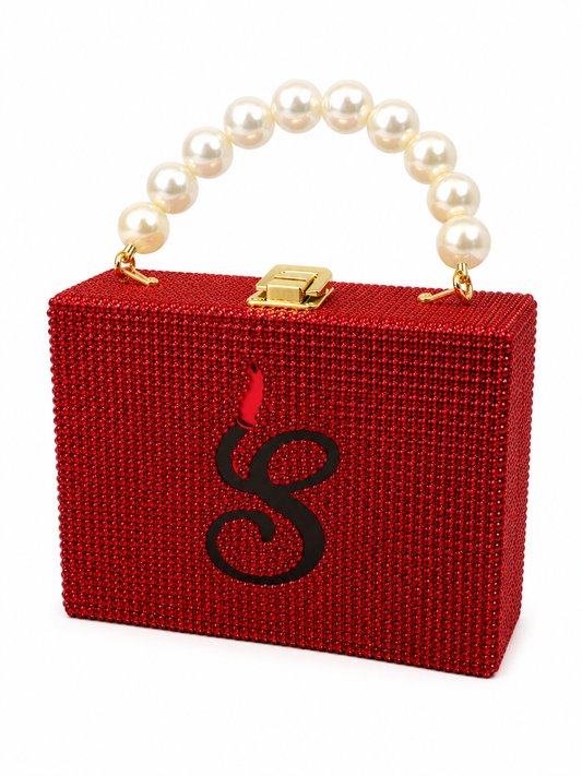 Ruby Reign Luxe Rhinestone Cigar Humidor Purse