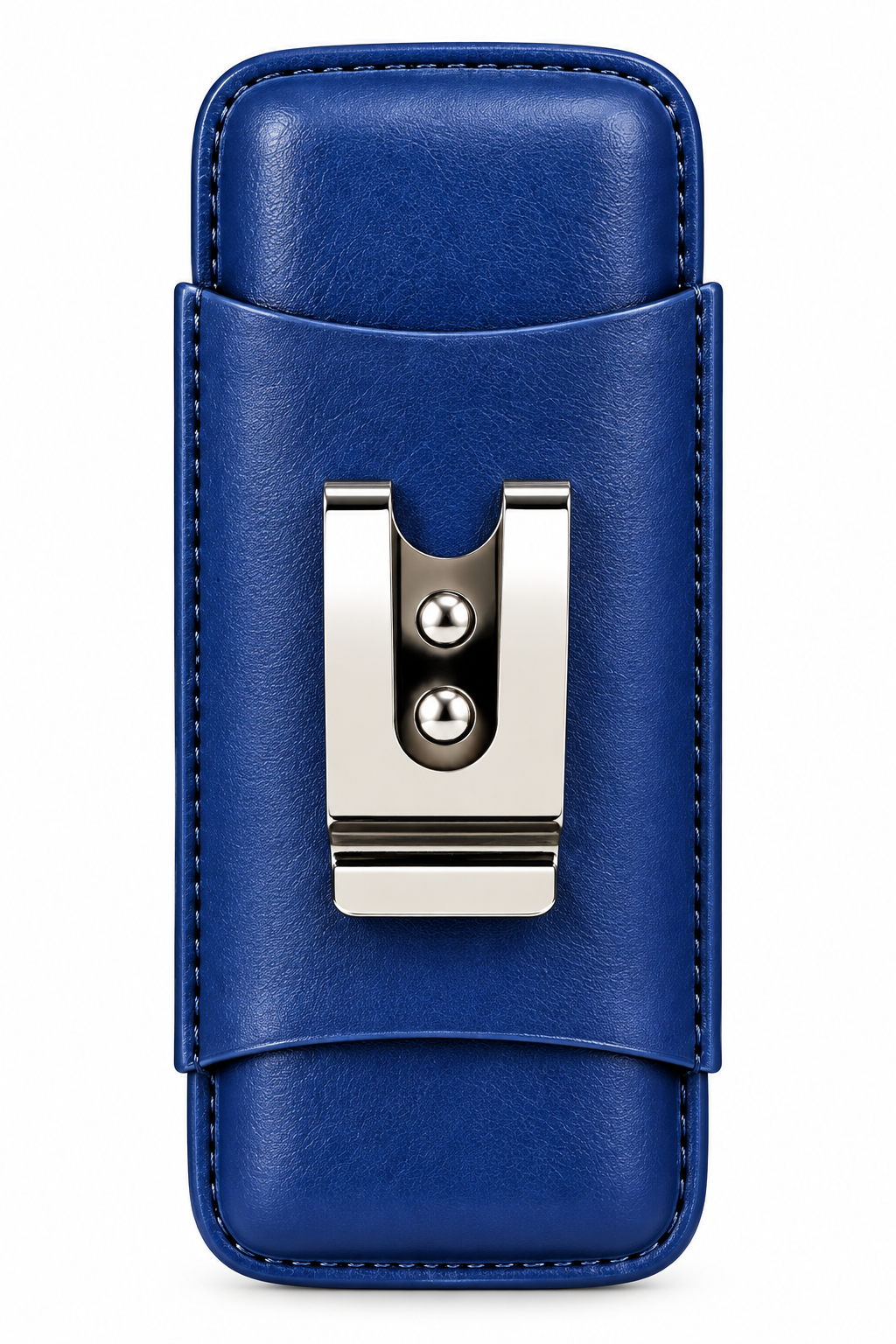 Unisex Luxe Leather 3-Cigar Holder - Blue