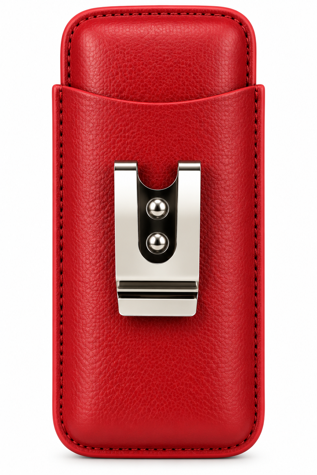 Unisex Luxe Leather 3-Cigar Holder -  Red