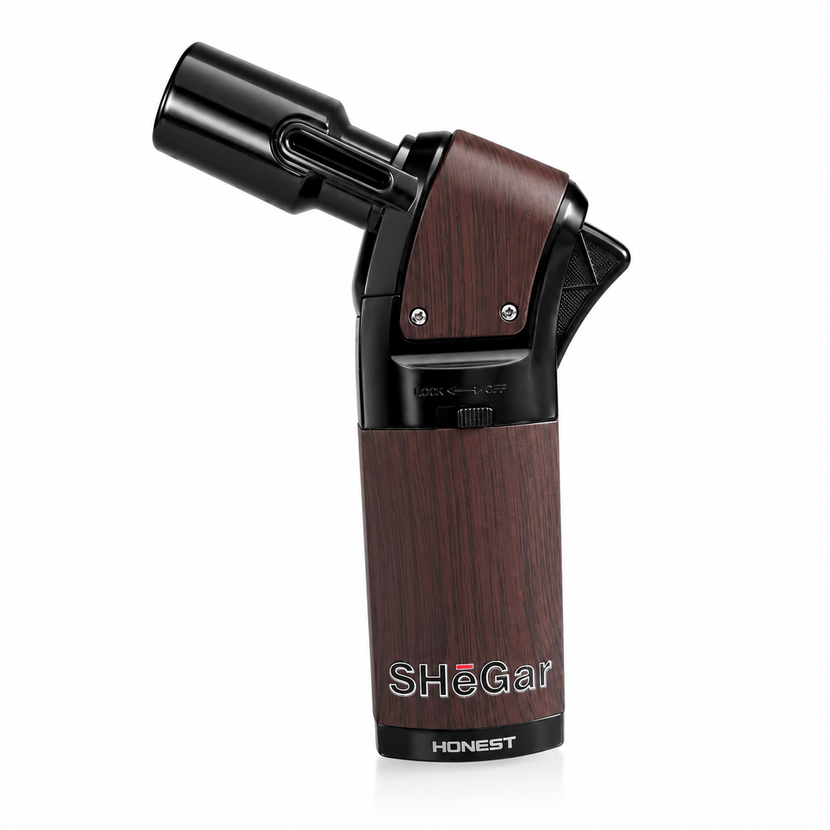 Unisex Black Plated Woodgrain Torch