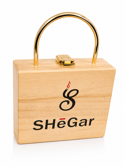 SHēGar Signature Humidor Purse – Gold Handle