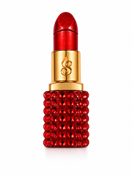 Ruby Red Reign Lipstick Luxe Rhinestone Lighter