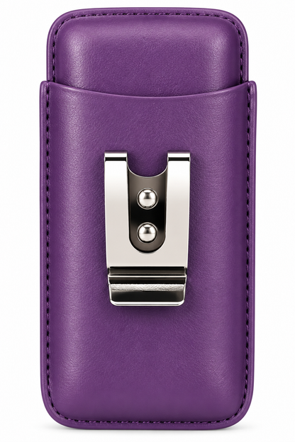 Unisex Luxe Leather 3-Cigar Holder - Royal