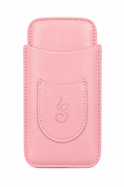 Unisex Luxe Leather 3-Cigar Holder - Pink