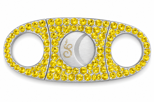 Gold Amber Luxe Rhinestone Straight-Cut Cigar Cutter