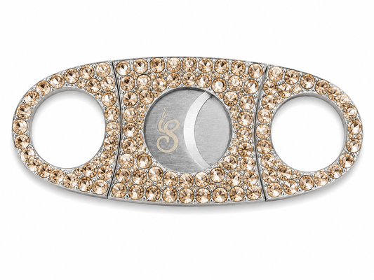 Sparkling Champagne Luxe Rhinestone Straight-Cut Cigar Cutter