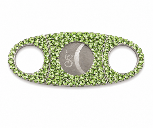 Emerald Luxe Rhinestone Straight- Cut Cigar Cutter