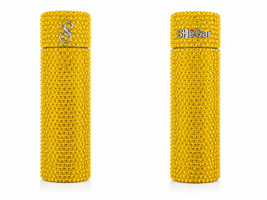 Golden Amber Luxe Rhinestone Cigar Case