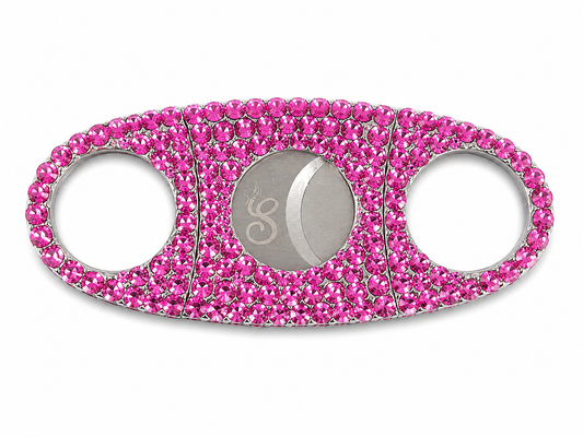 Pink Gloss Luxe Rhinestone Straight- Cut Cigar Cutter
