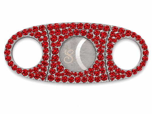 Ruby Reign Luxe Rhinestone Straight-Cut Cigar Cigar Cutter