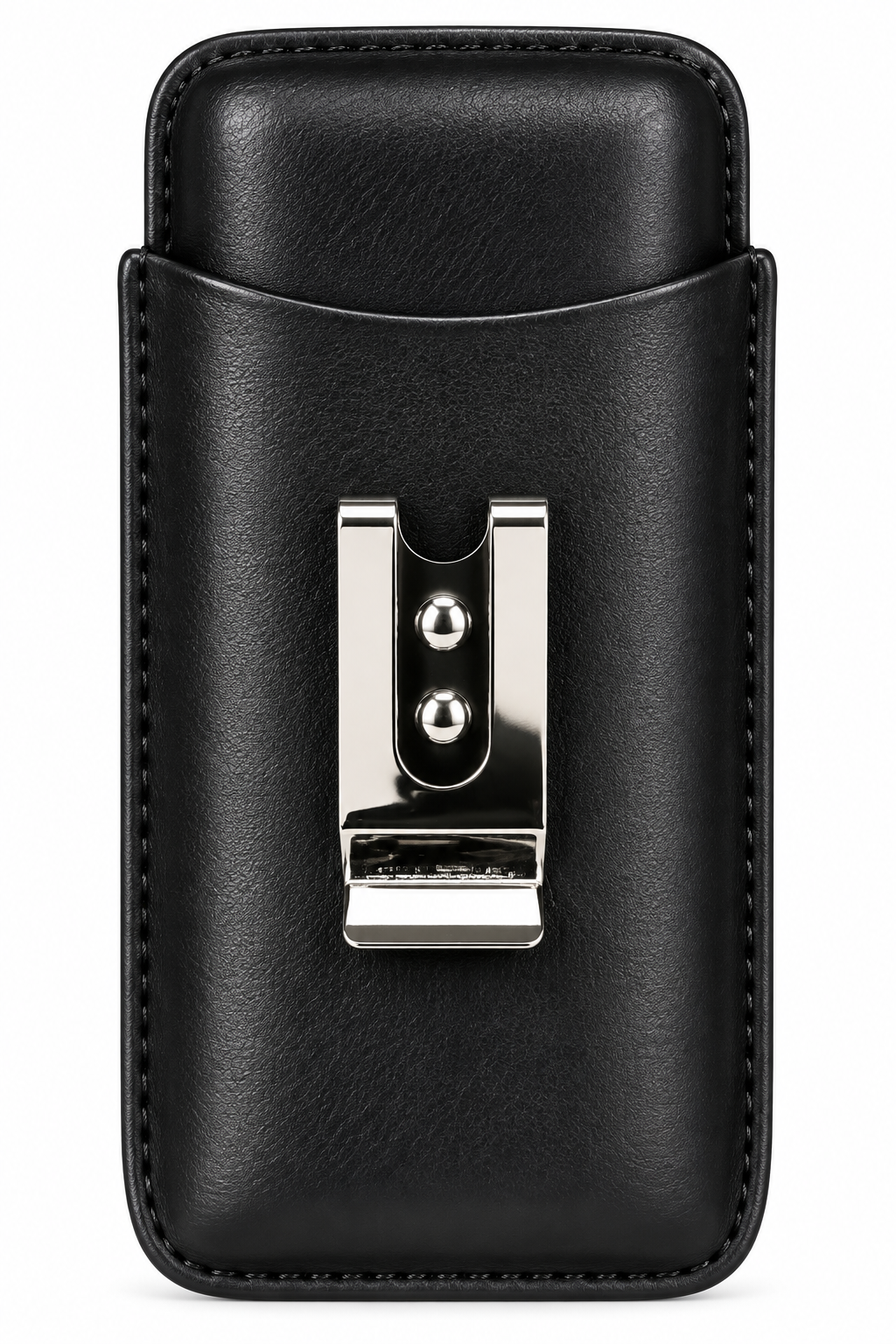 Unisex Luxe Leather 3-Cigar Holder - Black