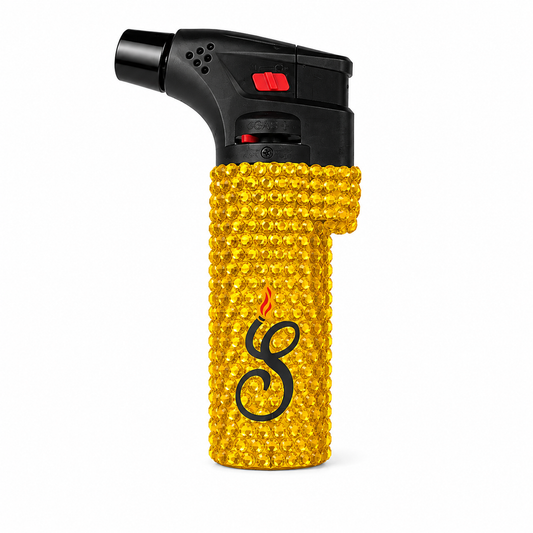 Golden Amber Luxe Rhinestone Torch